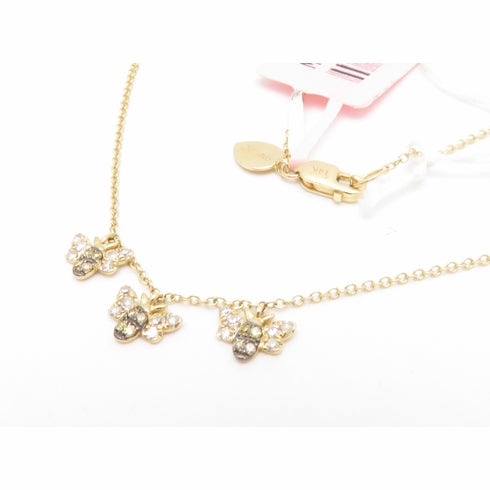 Meira t BEES!  Natural diamonds in 14k yellow gold.  Three dainty bee dangles.