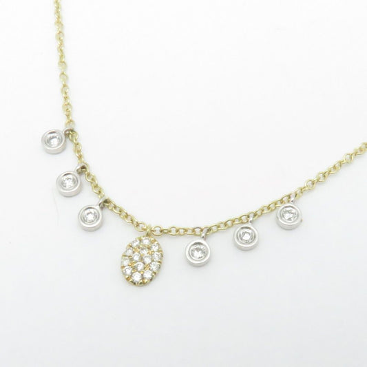 Meira t Natural diamond 7 dangle necklace.  14k yellow and white gold .15ct tw.