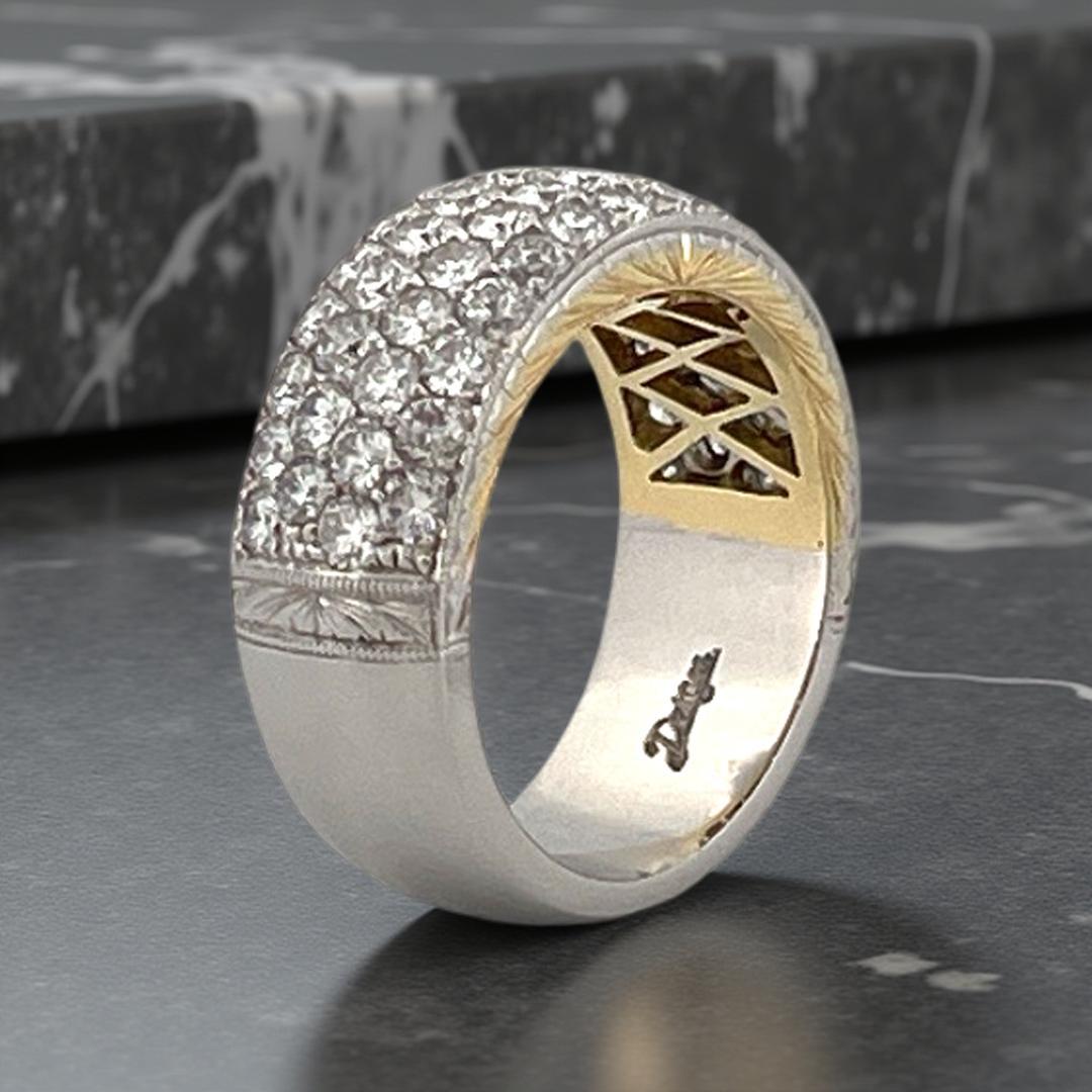 DeKara Platinum 18K Yellow Gold Natural Diamond Ring