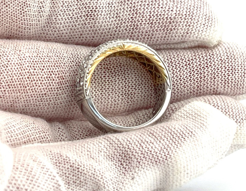 DeKara Platinum 18K Yellow Gold Natural Diamond Ring